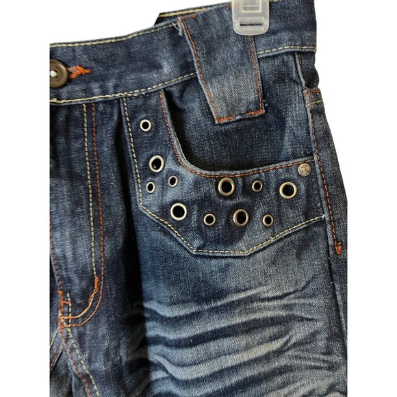 GS 115 Blue Jeans Mens Size 30 Straight Leg Relaxed Grommet Pockets - Picture 7 of 12